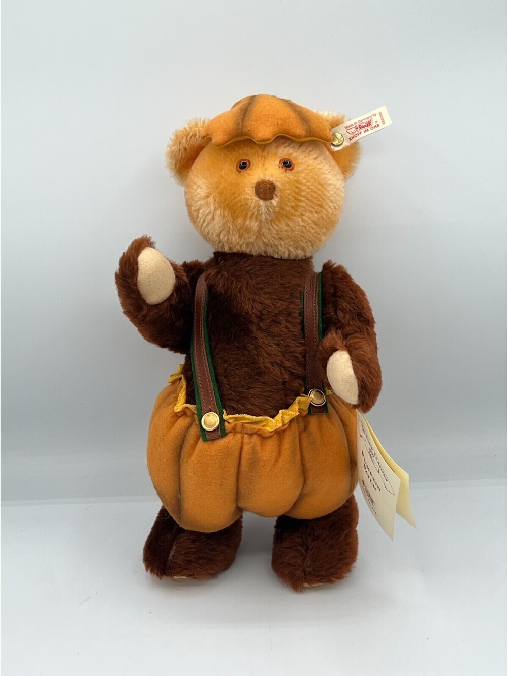 Vintage 1997 The Four Seasons Steiff Pumpkin Patch Bear #1387 of 5000 12.5”